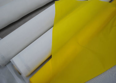 100% मोनोफेलामेंट पॉलिएस्टर मेष वस्त्र मुद्रण के लिए 120T - 34 सफेद / पीला रंग